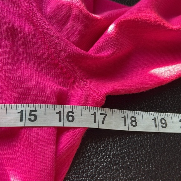 Lilly Pulitzer Callee Sweater Pink Flounce Ruffle Sleeve Gold Buttons Crewneck M - Picture 12 of 13